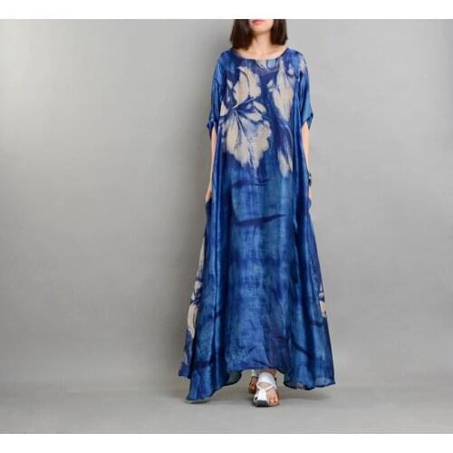 Women Summer Tencel Printed Dress and bombasine Spaghetti Strap Dress 2 pieces suits Dresses Female Elegant Dress