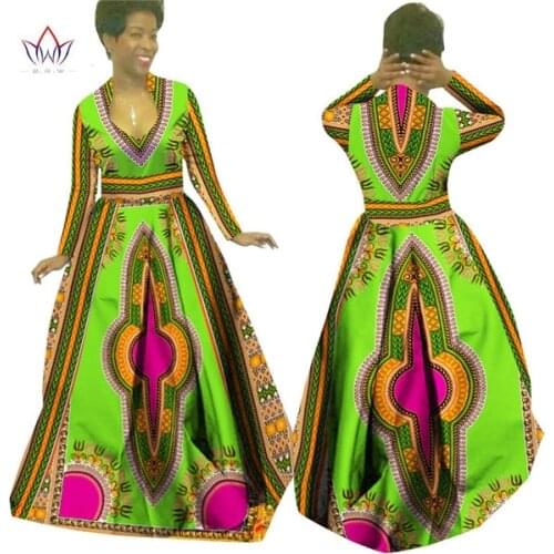 In Stock African Wax Print Maxi Dresses Dashiki Cheap Price Traditional African Clothes for Women Long Party Dress WY029