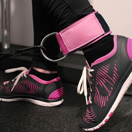 1 Pair 2 color Fitness Adjustable D-Ring Ankle Straps Foot Support Ankle Protector Gym Leg Pullery With Buckle Sports Feet Guard