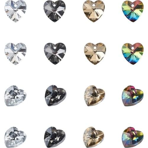 100Pcs Heart Star Butterfly Snowflake Electroplated Glass Charms Bead Mini Crystal Pendants For Earrings Necklace Jewelry Making
