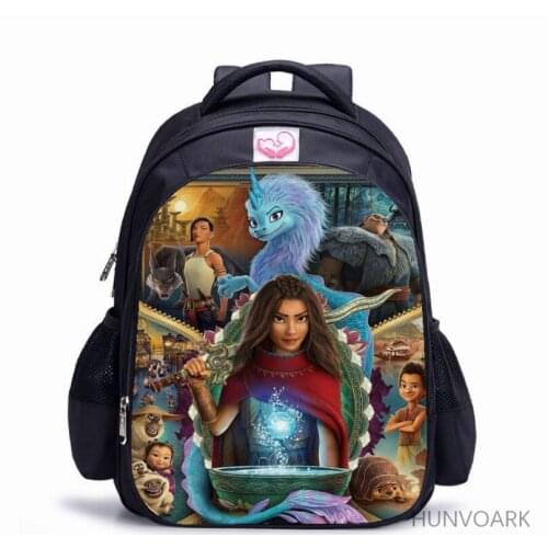 16inch Raya and The Last Dragon Backpack for Teenager Boys and Girls Teenager Schoolbags Satchel Kids Book Bag Mochila