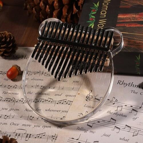 17 Keys Kalimba Thumb Piano Acrylic crystal Mbira Body Musical Instruments Cartoon Kalimba Piano for Beginner Christmas gift