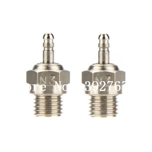 2pcs HOT Glow plug 1/10 3# N3 N4 Nitro RC Car SH Vertex Replace OS HSP 70117 TRX Himoto Redcat