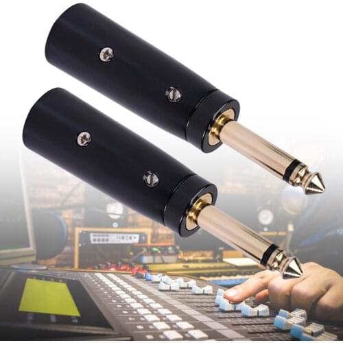 2Pcs LZ1168G Audio Adapter Anti-corrosive Quick Response Reliable 6.35mm Mono Male To Male Stereo Connector for Audio Interface