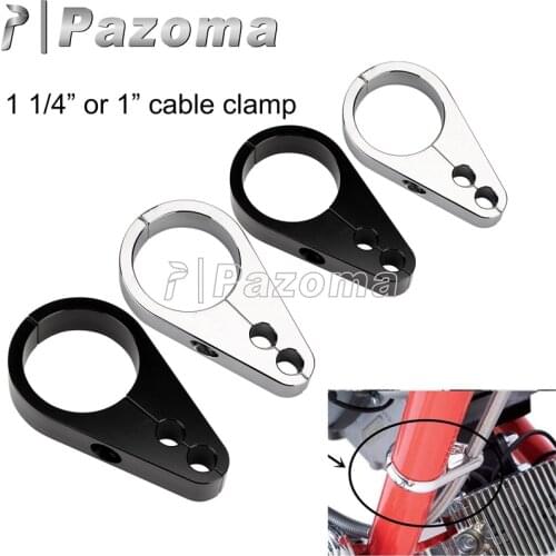 25mm & 32mm Brake Clutch Cable Wire Clamp Clip Dual Hole Wiring Holder Bracket For Harley Chopper Cafe Racer Bobber Scrambler