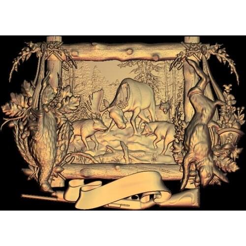 Deers 3D Relief Model in STL format CNC Router Carving Engraving Artcam aspire M126