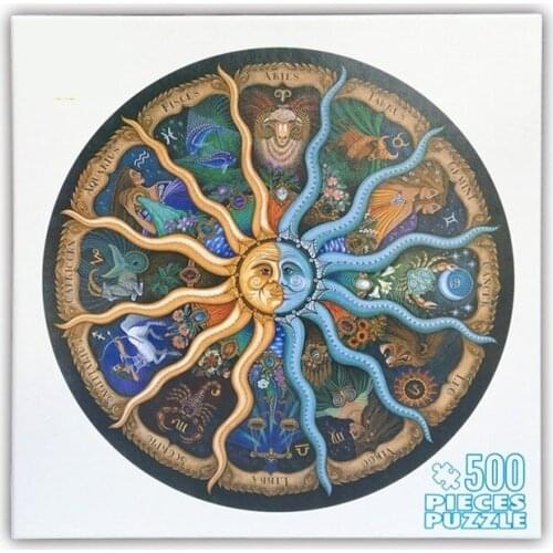 500 pcs/set zodiac horoscope diy jigsaw puzzles landscape educational toys gift