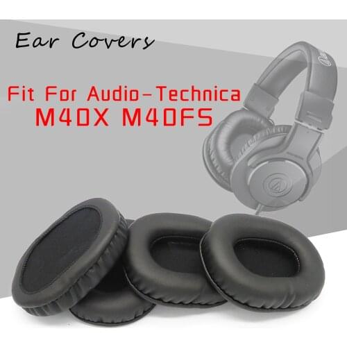 Ear Pads For Audio Technica ATH-M40X ATH-M40FS Headphone Earpads Replacement Headset Ear Pad PU Leather Sponge Foam