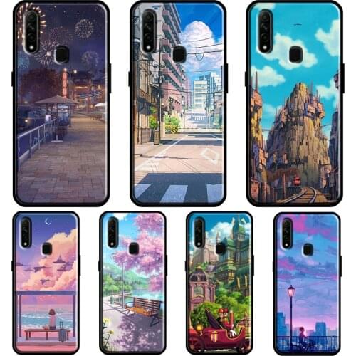 Anime Scenery For OPPO A5 A9 2020 A31 A53 A52 A72 A83 A91 Reno 2 Z 4 Find X3 X2 Pro A3S A15 Phone Case