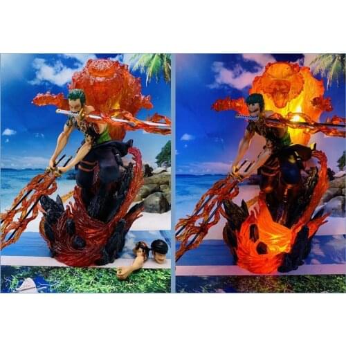 Anime O.n.e.P.i.e.c.e GK Furious Action Roronoa Extreme Tiger Hunting Tattoo Snow Leopard Zoro Statue Boxed Figure About 29cm