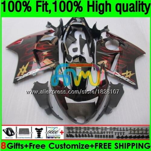 Blackbird For HONDA CBR1100 XX CBR1100XX 96 97 98 99 00 01 131BS.15 CBR 1100XX 1996 1997 1998 Red flames 1999 2000 2001 Fairing