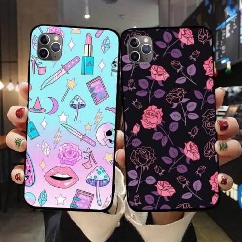 Girly Pastel Witch Goth Phone Case for iPhone 11 12 pro MINI XS MAX 8 7 6 6S Plus X 5S SE 2020 XR