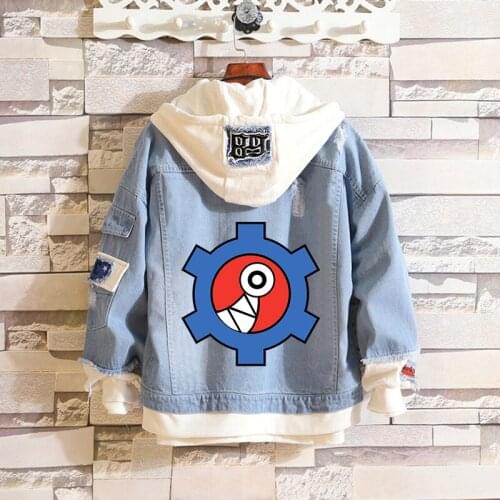 Anime SK∞ Reki Costume Jeans Jacket SK8 the Infinity Cosplay Cosplay Hoodie Denim Casual Jackets Hooded Outwear Adult Unisex