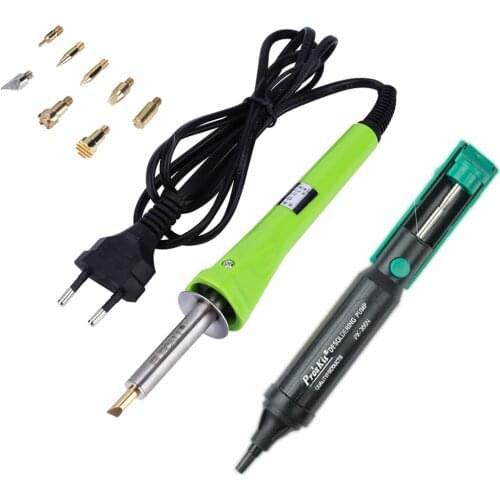 ELECALL Wood Pyrography Tool Kit EU plug 220V 30W Wood Burning Pen Set Soldering Iron Tool Set Woodburning Carving