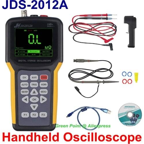 Jinhan JDS2012A Handheld Digital Oscilloscope 200MS/s 4000 Counts Multimeter Professional Oscilloscope Support Waveform Storage