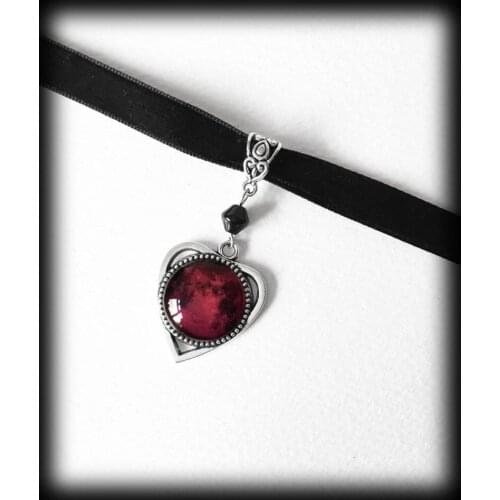 Blood Moon Choker Necklace,Gothic Jewelry, Ouija Planchette Necklace, Solar System,Lunar Jewelry,Wiccan Witch Pagan Jewelry Gift