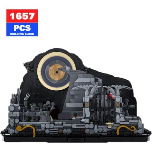 MOC Halloween Scene Horror Night Spiral Mountain Building Blocks Movie Anime Scene Model Education Toys Boy Christmas Gift