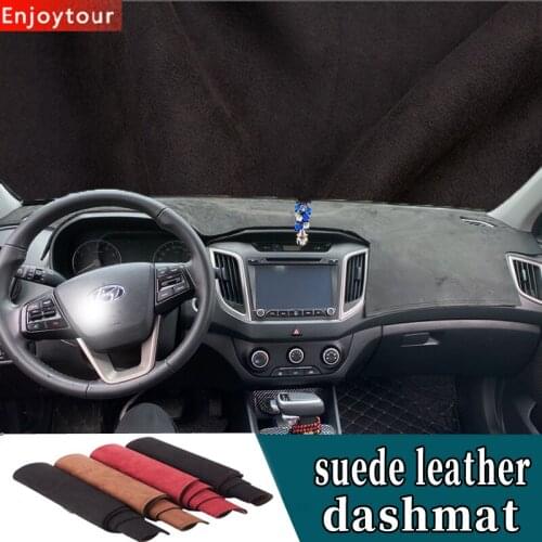 For Hyundai Creta Cantus IX25 2014 2017 2019 Suede Leather Dashmat Dashboard Cover Pad Dash Mat Car-styling Accessories Carpet