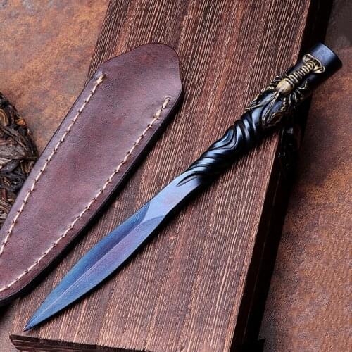 Creative Steel Knife Handmade Forging Zen Tea Knife Tea Ceremony Teaware Accessories Decor Crafts Big Needles Pry Tool As Gift