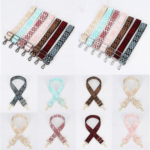 Fashion Replacement Belt Crossbody Cotton Bag Diagonal Shoulder Strap For Women Ethnic Style Colored Webbing Adjustable Strap