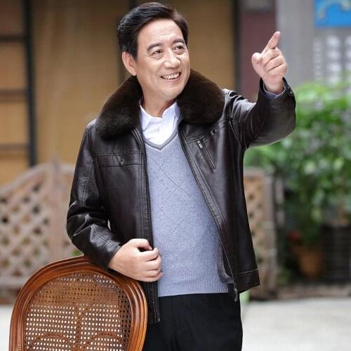 Men Fashion Motorcycle Jacket 2021 New Men Vintage Biker Leather Jacket Coat Winter Fleece Casual Faux Leather Outerwear Q77