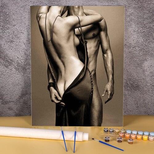 Men And Women Sexy Naked Coloring By Numbers Painting Kit Acrylic Paints 40*50 Canvas Pictures Handmade Crafts For Handiwork