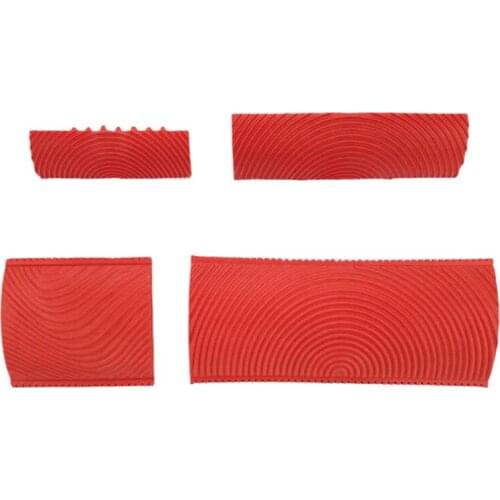 TOP 4PCS Wood Graining Tool Set Rubber Wood Graining Pattern Wall Paint Painting Tool for Wall Painting Decoration DIY