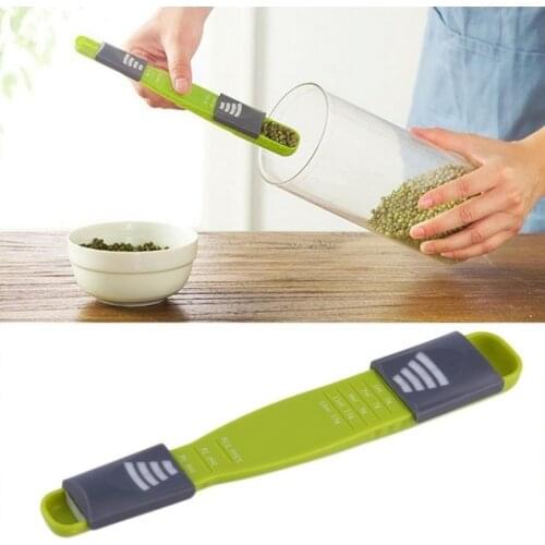 New Multifunctional Double End Eight Stalls Adjustable Scale Measuring Spoon Precise control kitchen measuring spoon supplies