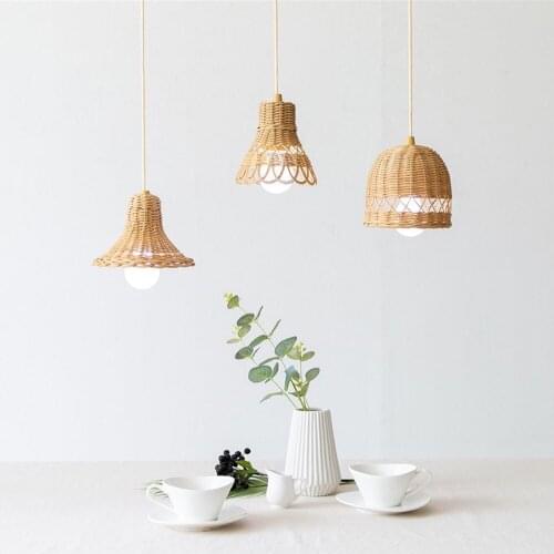 Nordic Style Chandelier Homestay Weaving Handmade Lampshade Photography Props Decoration Light