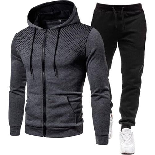 New Men 's Sets Drop Shipping Hoodies+Pants Harajuku Sport Suits Zipper Hoodie Set Sweatshirts 2-Piece set Tracksuit Plus 3XL