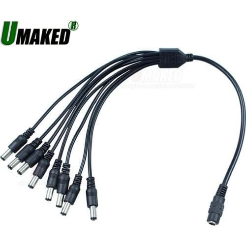 DC Power 1 Female to 2 3 4 5 8 Male Way Splitter Adapter Connector Plug Cable 5.5mm*2.1mm 12V For CCTV Camera LED Strip Light