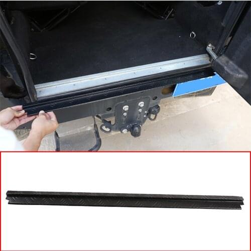 Aluminum Alloy Black Car Trunk Bumper Rear Guard Plate Trim Strip For Land Rover Defender 90 110 130 2004-2018 Auto Accessories
