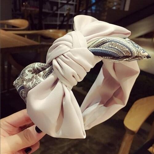 Patchwork Women Fabric Alice Band Hairband Haarband New Silk Twist Headband Wide Bow Knot Cross Headwrap Wholesale Drop Shipping