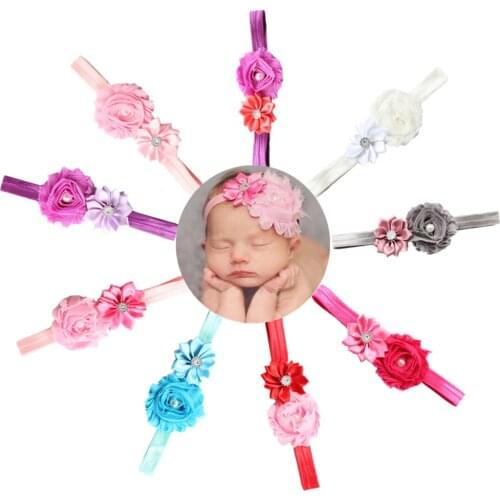 Baby Girls Headband Cotton Flowers Pearl Baby Headbands Baby Hair Accessories Infant Newborn Toddlers Gifts Clothes Accessories