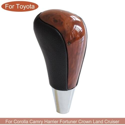 Gear Automatic Shift Lever Stick Knob For Toyota Corolla Camry/Harrier Fortuner Crown Walnut Leather Car Styling