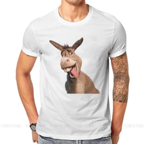 Shrek Comedy Film Donkey T Shirt Vintage Fashion High Quality Tshirt Big Size Crewneck Streetwear