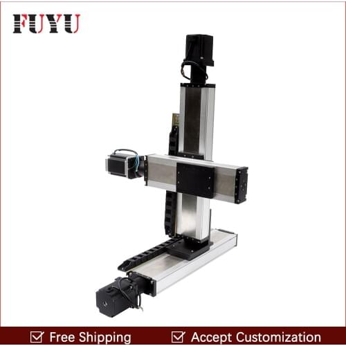 Free shipping 100x100x100mm stroke nema34 stepper motor drive linear motion system xyz motorized stage table for 3d printer