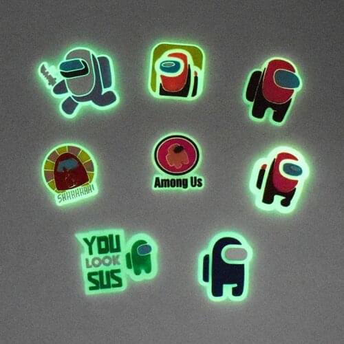 Among Us Game Anime Luminous Figure Pvc Shoelaces Decorative Shoe Buckle Cartoon Kawaii Childrens Shoe Clip Fastener Accessorie