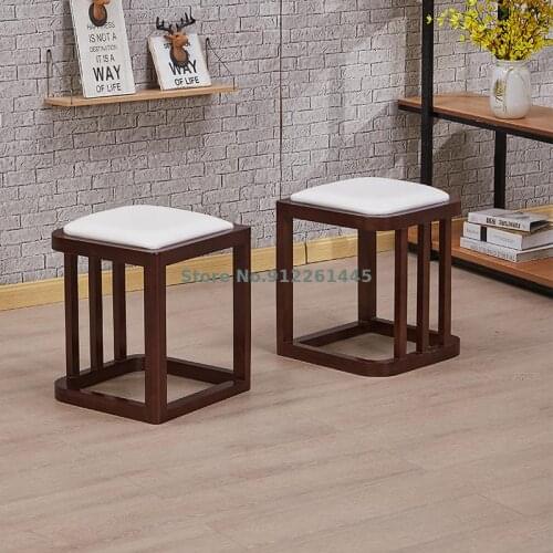 Solid Wood Stool Simple Modern New Chinese Restaurant Small Stool Creative Living Room Low Stool Light Luxury Nordic Sofa Stool