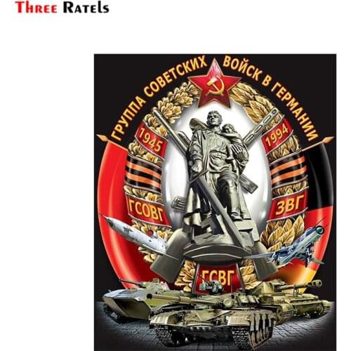 Three Ratels LCS340# 12x14.7cm Group of Soviet troops in Germany colorful car sticker funny stickers styling removable decal