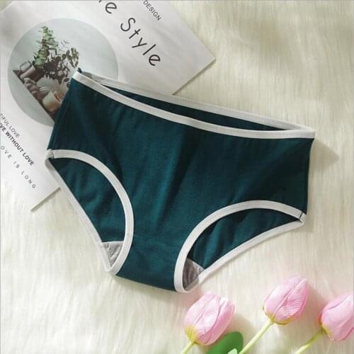 Pure Color Girls Underwear Pure Cotton Comfortable Womens Underwear Womens Briefs Mid-waist Girls Panties