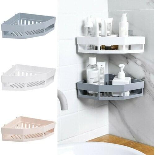 Corner Holder Bathroom Shelf Shower Gel Shampoo Basket Storage Rack Adhesive