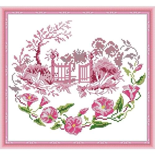 Everlasting Love Morning Glory Garden Ecological Cotton Chinese Cross Stitch Kit Printed Canvas 14CT Christmas Home Decoration