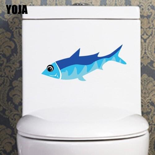YOJA 24.4*9.5CM A Slow Fish Toilet Decal Living Room Home Wall Decor Sticker T3-0892