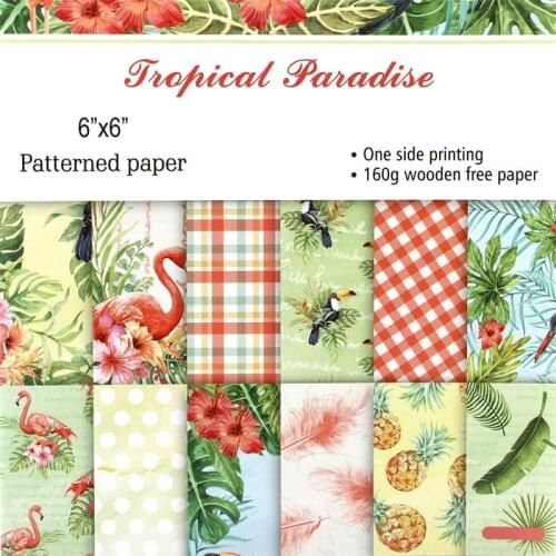 YPP CRAFT 12pcs Tropical Paradise Scrapbooking Pads Paper Origami Art Background Paper Card Making DIY Scrapbook Paper Craft