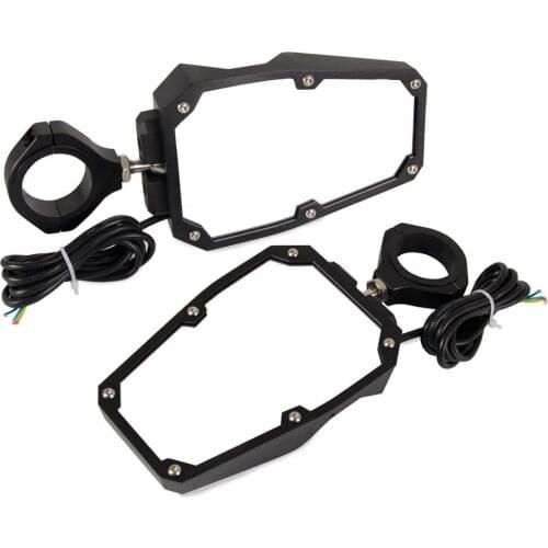 1.75" / 2" Motorcycle Side Rear View Mirrors Three-color Rear Frame Rearview Mirror With Led Light For UTV ATV