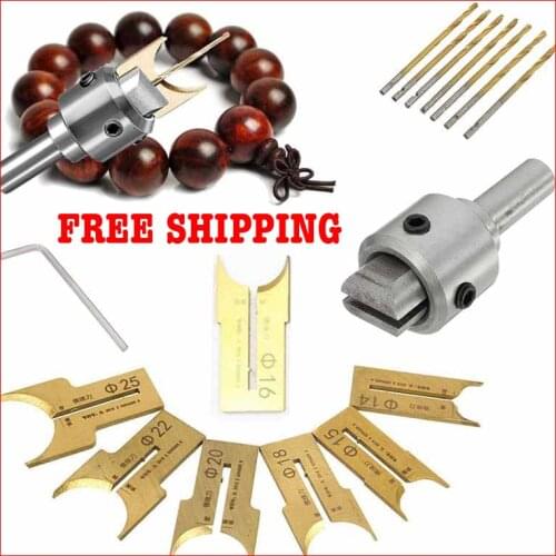 16Pcs Wooden Buddha Bead Maker Cutter Kits Tool Set Beads Drill Bit Milling