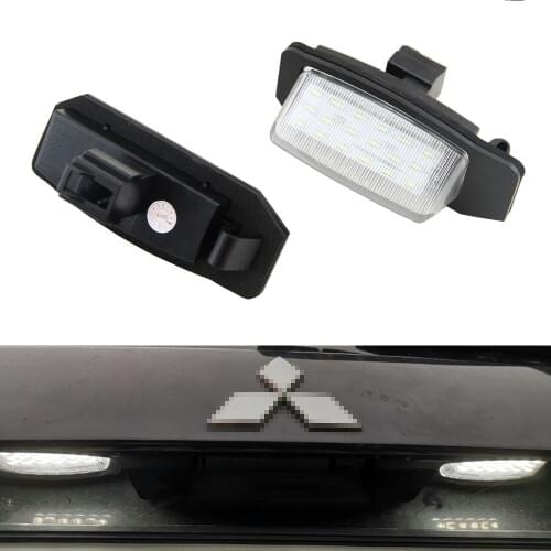 2PC LED Number License Plate Lights lamps For Mitsubishi Outlander XL(CW) Lancer Sportback 2008~2012 Car accessories