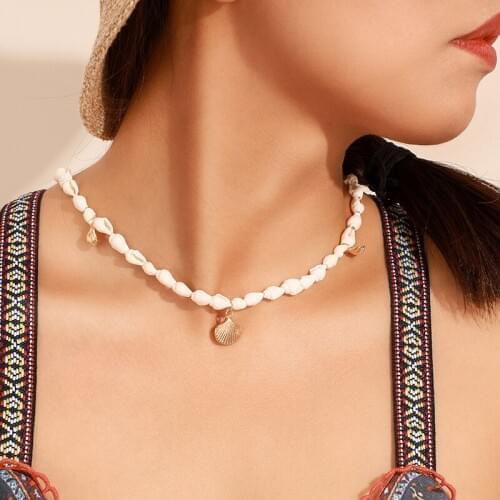 2020 Fashion Necklace for Women Bohemian Alloy Shell Beach Wear Jewelry Women Chokers Necklace