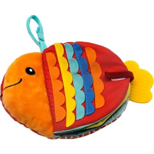 2021 Early Education Soothing Toy Cartoon Washable Enlightenment Cloth Book Creative Small Fish Cloth Book Cute Sea Animals Doll